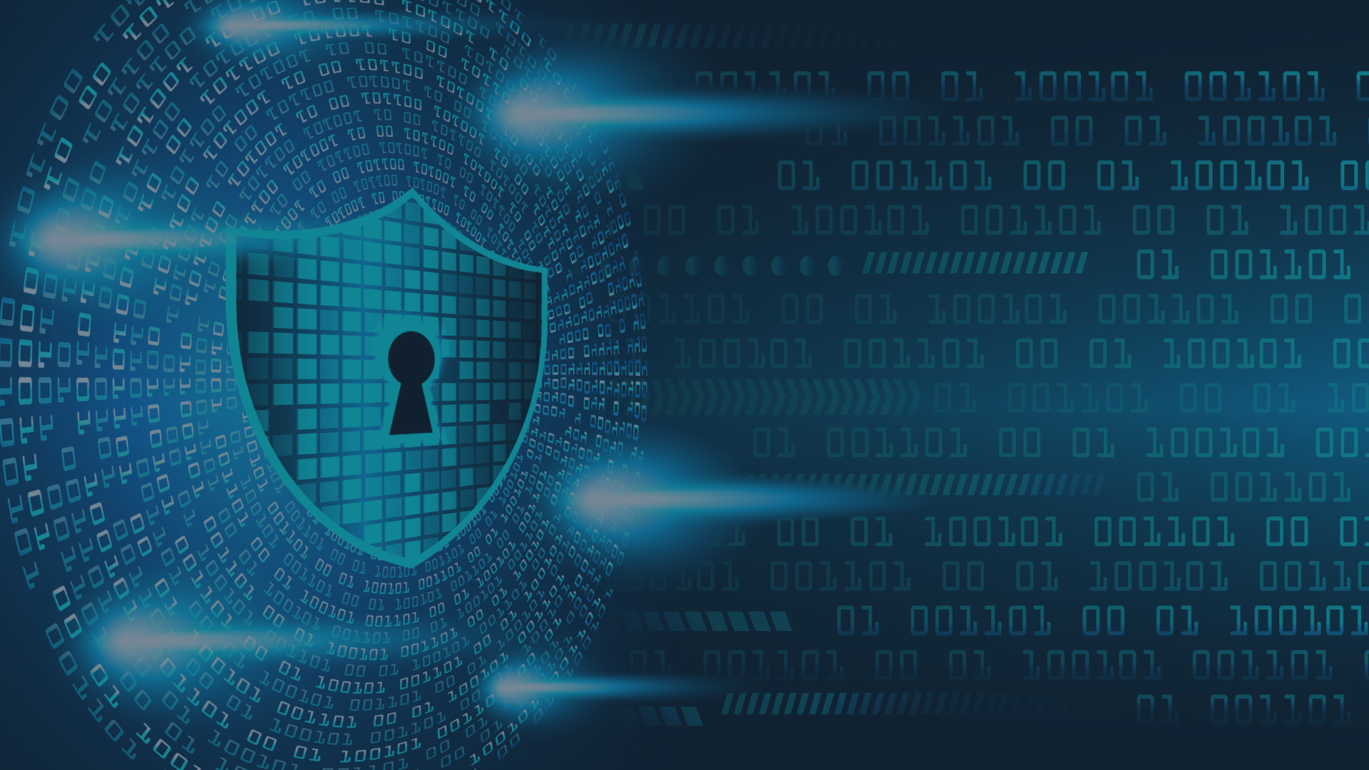 A cyber defense shield being targeted by a breach